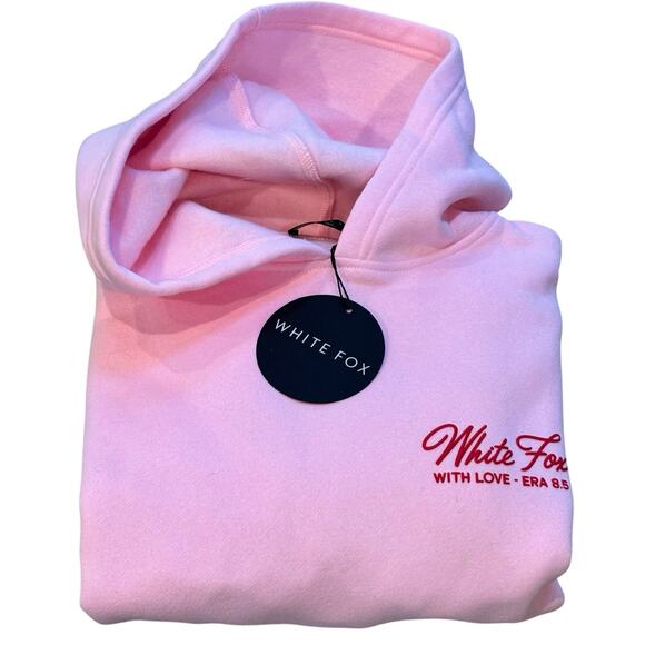 White Fox Boutique Tops - White Fox With Love & Kisses Oversized Hoodie Baby Pink Medium/Large NEW!!